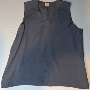 Vintage Anko Also 100% Silk Sleeveless Tunic Top Gray Minimalist Size M *READ*